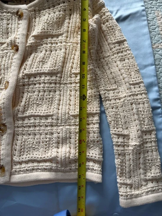 Magaschoni Ivory/Beige Cotton Button down sweater - Picture 5 of 6